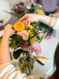 Floral arrangement in vase workshop